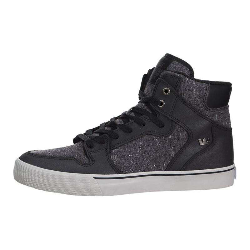 Buty Supra VAIDER - Sneakersy Wysokie Damskie - Czarne Szare (MPIW-07826)